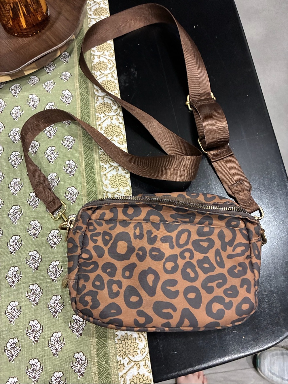 lululemon athletica Brown Leopard Print Crossbody